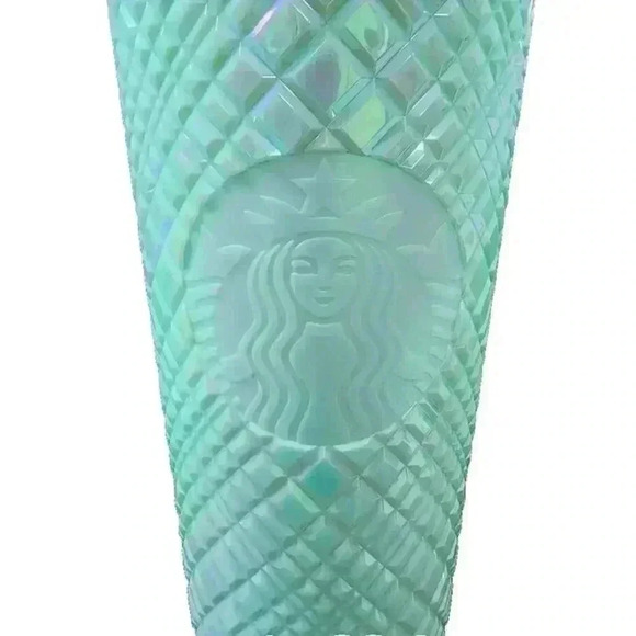 Starbucks Summer 2024 Iridescent Mint Jade Green Jeweled Tumbler 24oz Venti, NEW - Picture 2 of 5